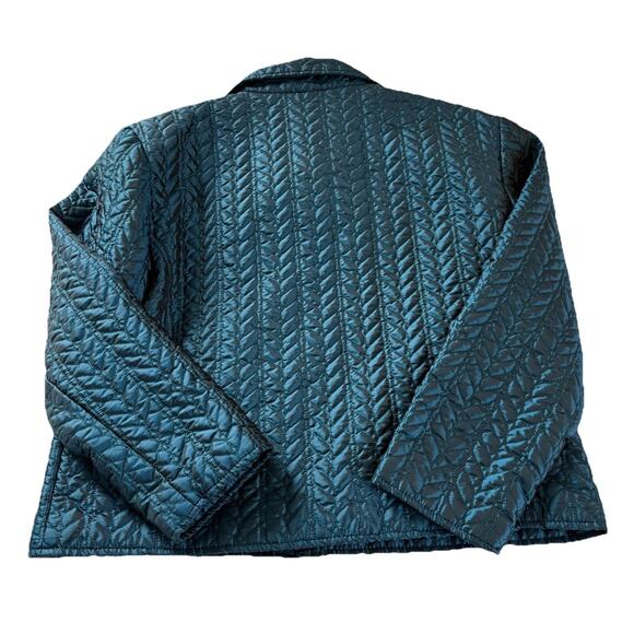 Chico's Women Turquoise Blue Lightweight Quilted Jacket Coat Size 3 (XL) - Picture 8 of 14